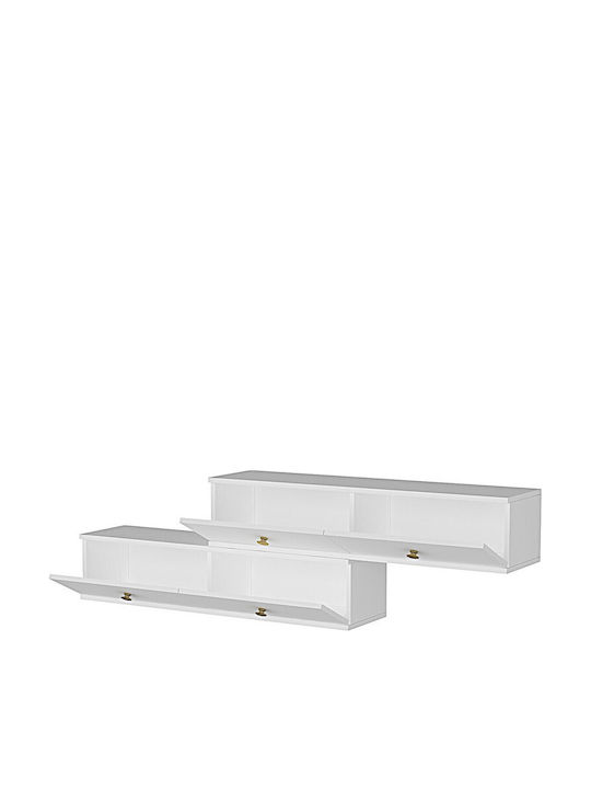 Έπιπλο Τηλεόρασης Λευκό Μ120xΠ30xΥ30cm