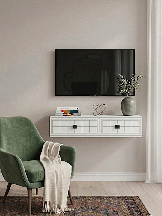 Stand TV Alb L120xA30xÎ26cm