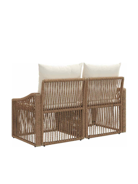 Two-Seater Outdoor Sofa Rattan with Cushions 125x62x70cm