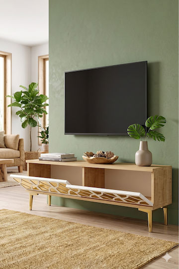 Stand TV Din Sticlă Maro L120xA30xÎ41cm