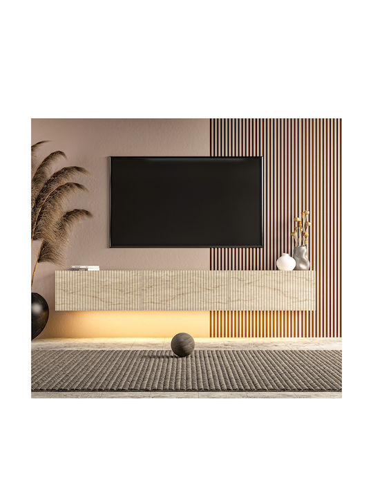 TV-Ständer mit LED-Beleuchtung Beige M180xT31xH28cm