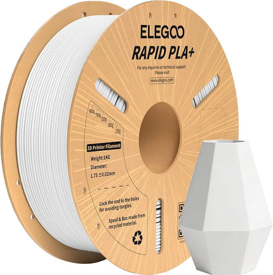 Elegoo PLA+ 3D Printer Filament 1.75mm White 1kg