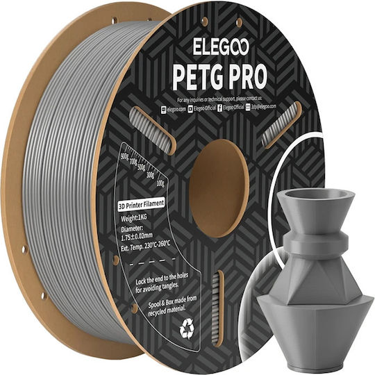 Elegoo Filament Pentru Imprimante 3D PETG 1.75mm Gri 1 Bucată Bobină