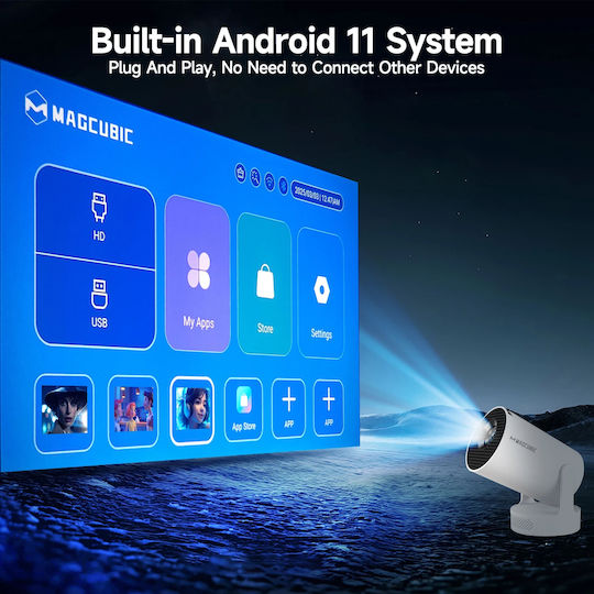 Magcubic HY300 Pro+ Mini Projector LCD HD με Wi-Fi και Ενσωματωμένα Ηχεία