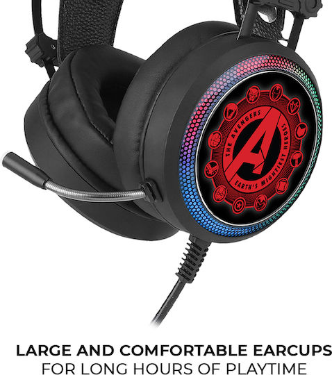 ERT Group Avengers Über Ohr Gaming-Headset mit Verbindung USB Schwarz