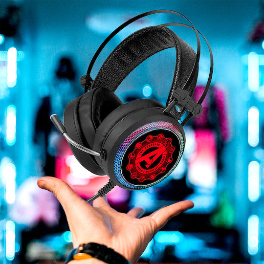 ERT Group Avengers Über Ohr Gaming-Headset mit Verbindung USB Schwarz