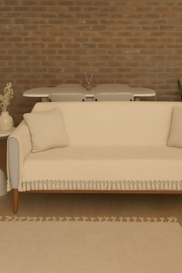 SteweHome Decken & Couchdecken Sesselüberwurf 180x215cm Ecru