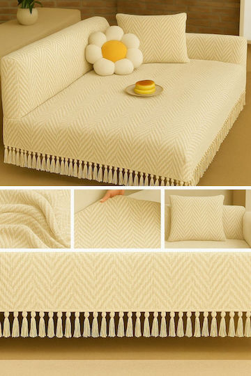 SteweHome Decken & Couchdecken Sesselüberwurf 180x215cm Ecru