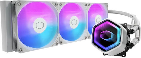 CoolerMaster MasterLiquid 360 Core II Water Cooling AIO CPU With 3 Fans 120mm And ARGB Lighting White