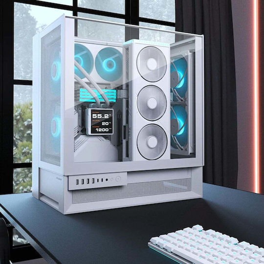 Cougar Poseidon Vistek Water Cooling System AIO CPU with 2 120mm Fans and ARGB Lighting White