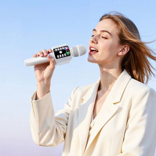 Hoco Μικρόφωνο Karaoke Ασύρματο L24 Λευκό
