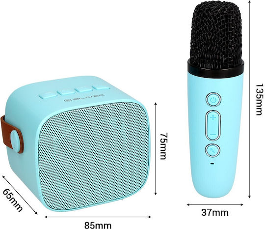 Blavec Karaoke Speaker with Wireless Microphones WS-07 Blue