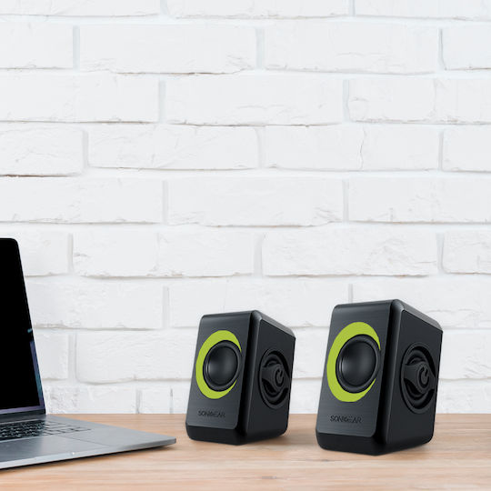 Sonic Gear Quatro 2 Ηχεία Υπολογιστή 2.0 με Ισχύ 6W σε Πράσινο Χρώμα