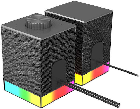 Redragon Ηχεία Υπολογιστή 2.0 με RGB Φωτισμό και Bluetooth Ισχύος 10W Μαύρα