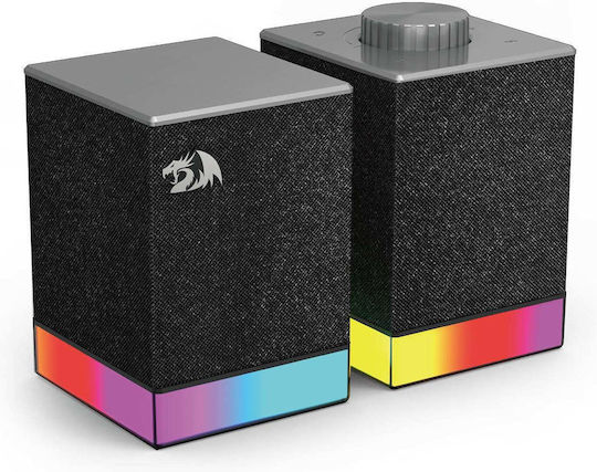 Redragon Ηχεία Υπολογιστή 2.0 με RGB Φωτισμό και Bluetooth Ισχύος 10W Μαύρα