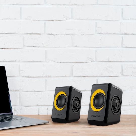 Sonic Gear Quatro 2 Ηχεία Υπολογιστή 2.0 με Ισχύ 6W σε Πορτοκαλί Χρώμα