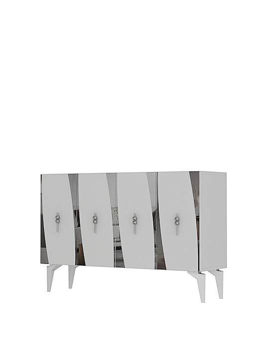 SteweHome Sideboard Holz 120x32x79cm Weiß