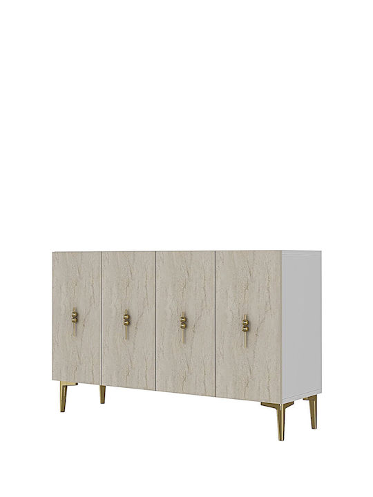 Μπουφές Ξύλινος Εκρού 120x32x75cm