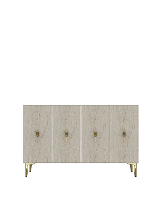 Μπουφές Ξύλινος Εκρού 120x32x75cm