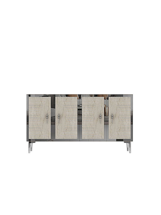 Sideboard Holz Ecru 120x32x75cm