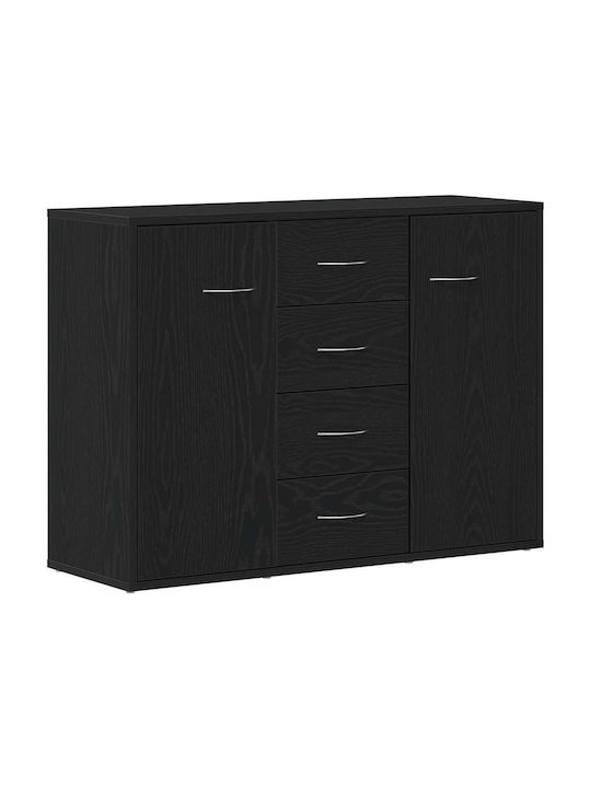 Wooden Sideboard with Drawers Black Oak 88x30x64cm