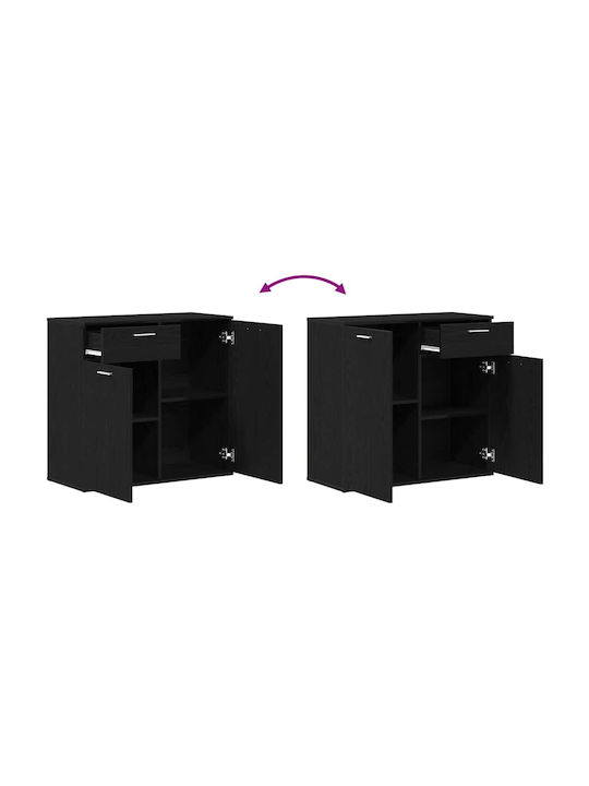Wood Sideboard mit Schubladen Schwarze Eiche 80x36x75cm