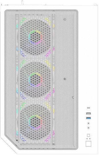 Aqirys Titan Gaming Midi Tower Κουτί Υπολογιστή με Πλαϊνό Παράθυρο και ARGB Φωτισμό Λευκό