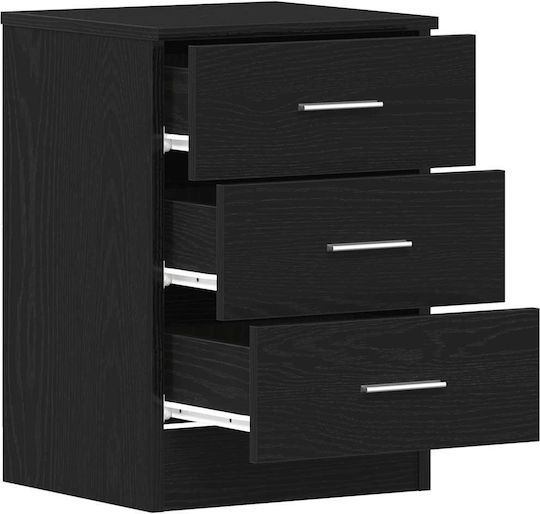 Black Wooden Bedside Table 38x35x55cm