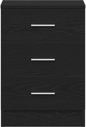 Black Wooden Bedside Table 38x35x55cm