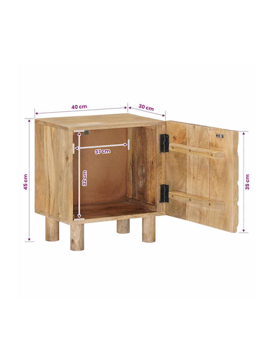 Wooden Brown Bedside Table 40x30x45cm