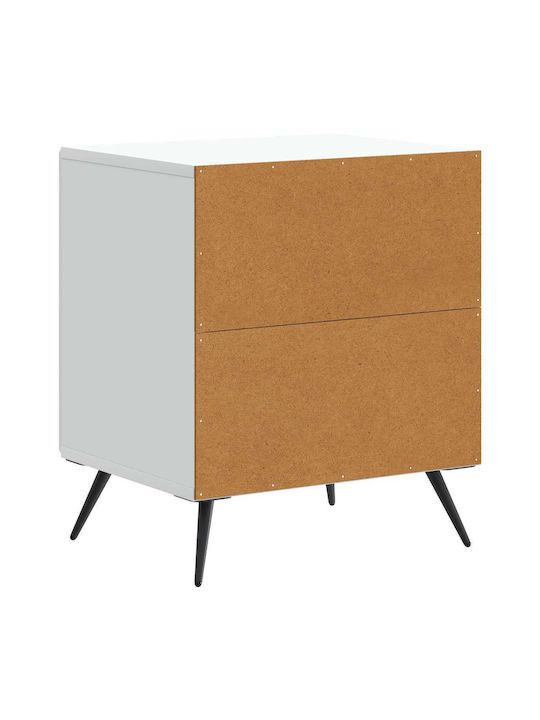 White Wooden Bedside Table 43x34.5x50cm