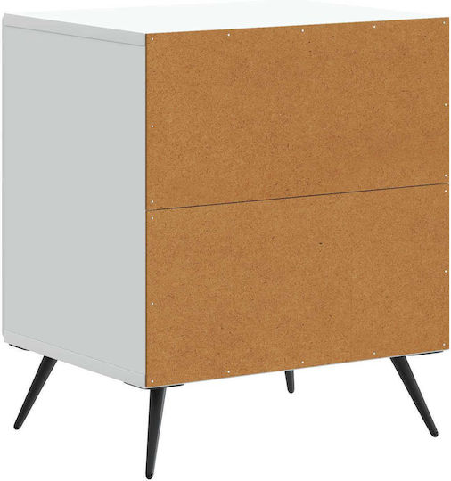 Нощно Шкафче Дървено Бяло 43x34.5x50см