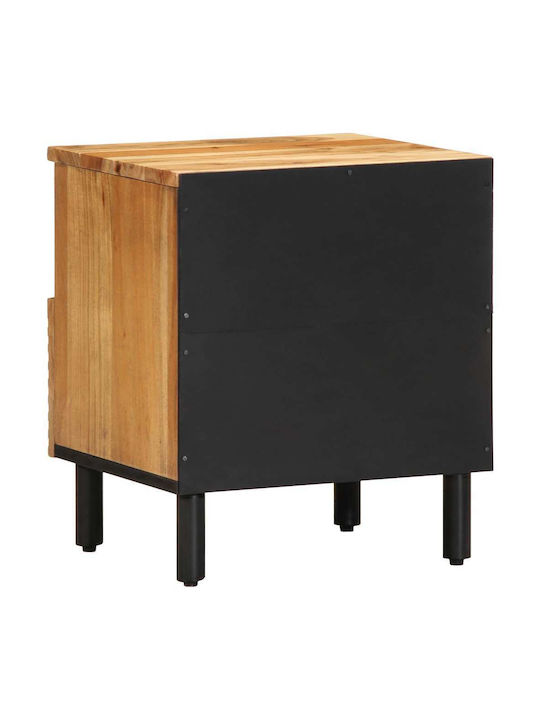 Metal Bedside Table With Beige Glass Surface 40x33x46cm