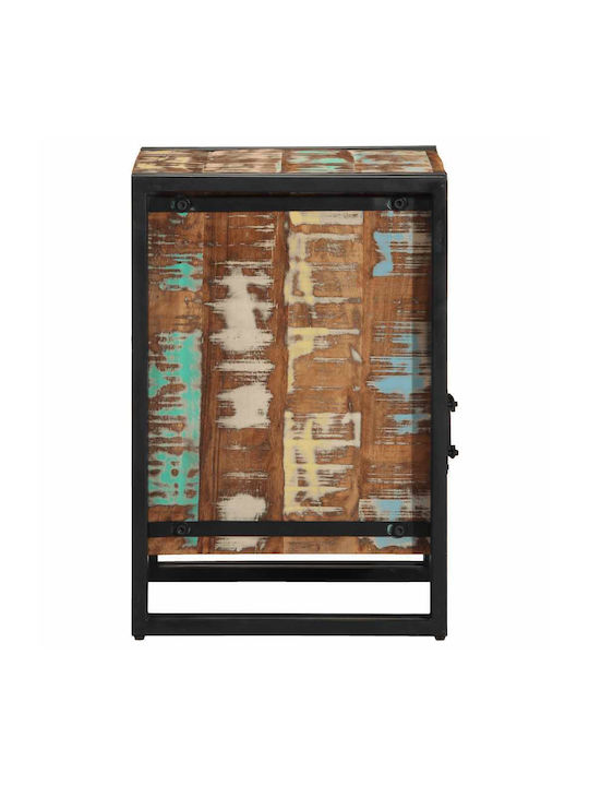 Κομοδίνο από Μασίφ Ξύλο και Γυαλί Μπεζ 40x40x59cm