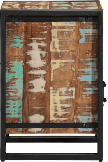 Нощно Шкафче От Масивно Дърво И Стъкло Бежово 40x40x59см