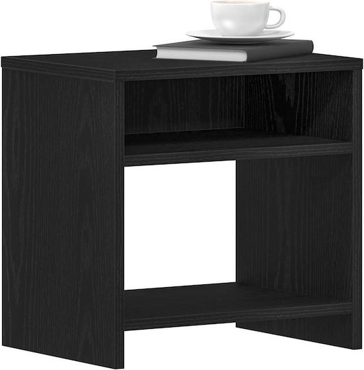 Wooden Bedside Tables With Black Metal Legs 2 Pieces 40x30x40cm
