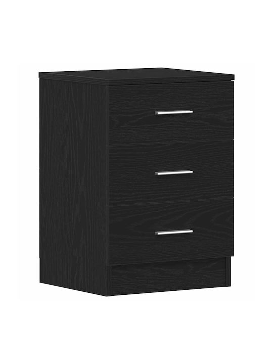 Wooden Black Bedside Tables 2 Pieces 38x35x55cm