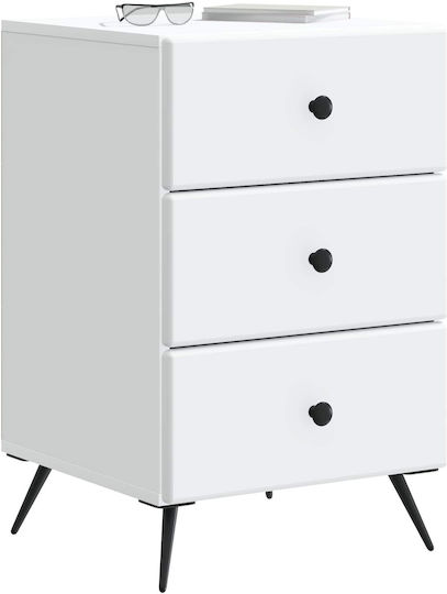 Нощно Шкафче Дървено Бяло 43x41x66.5см