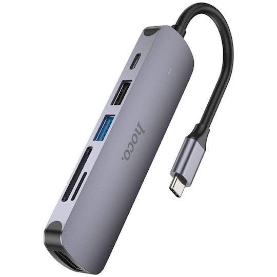 Hoco HB28 USB-C Docking Station mit HDMI 4K PD Gray
