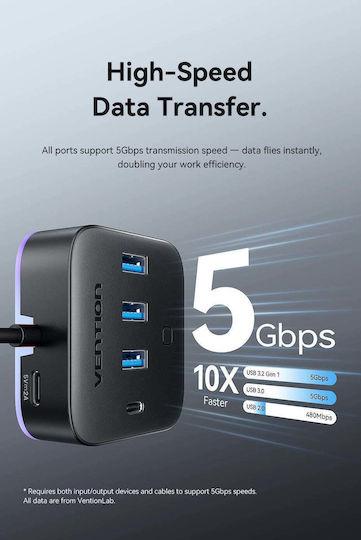 Vention Hub 4 Θυρών USB 3.2 με σύνδεση USB-A