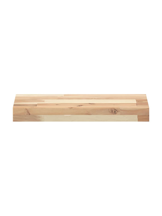 vidaXL Rectangular Bookcase Shelf Made of Solid Wood in Brown Colour 40x20x4cm 2 Pieces
