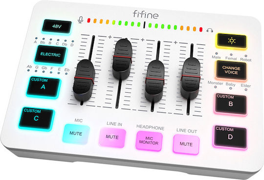 Fifine Stream Audio Controller Mixer Audio SC3W for PC