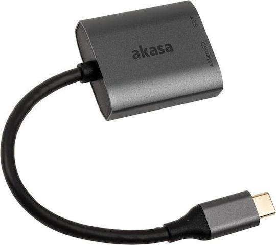 Akasa Kartenleser USB 3.2 Typ-C für / /m/i/c/r/o/S/D/ / / / / Gray