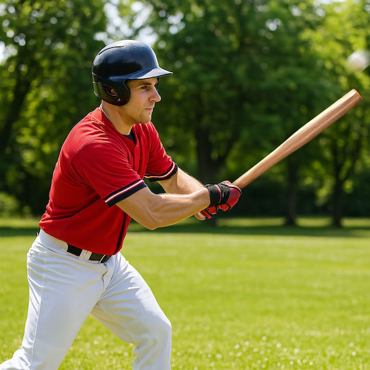Bâtă Baseball Relaxdays Lemn de Fag 86x5cm Culoare Naturală Greutate 870g Set Sacoșă Iută