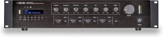 Helvia POKER 350A Power Amplifier Commercial Amplifier With 4 Zones 350W/100V And USB/FM/Bluetooth Connections