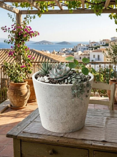 Harmony Skiathos Γλάστρα Λευκό 50x50x44.5εκ.