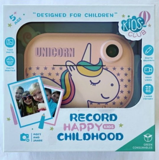 Skysonic Instant Kids Детски Фотоапарат 12МР с Термален Печат Динозавър Син