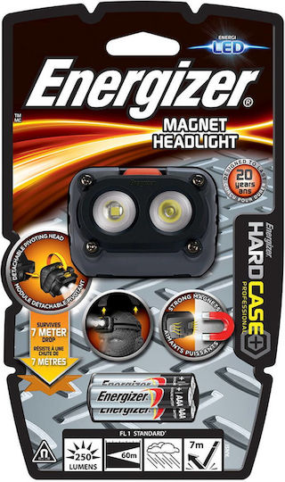 Energizer Lanternă Frontală LED IPX4 cu Luminozitate Maximă 60lm Gri