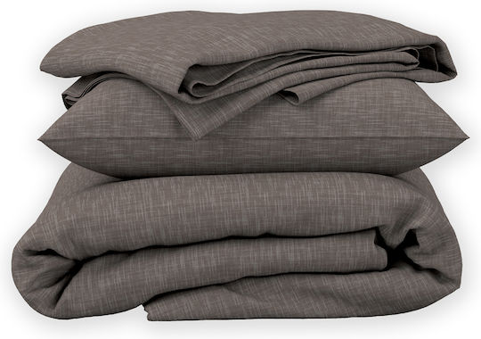 Charalambidis Textiles Αύρα Σετ Σεντόνια Υπέρδιπλα 240x260εκ. Αύρα (καφέ) (4τμχ)