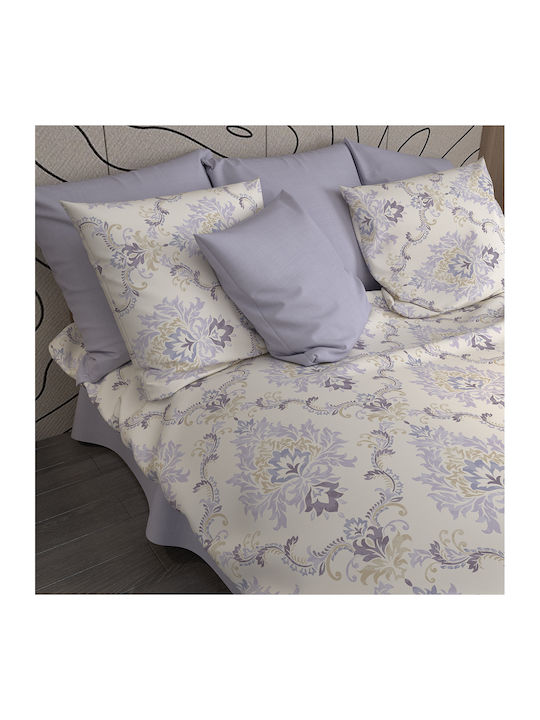 Charalambidis Textiles Villa Set Bed Sheets Single 160x260cm Lilac 3 Pieces